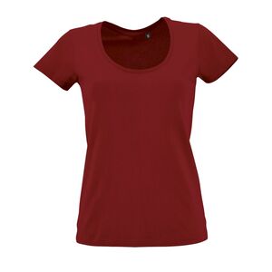 SOL'S 02079 - Metropolitan Tee Shirt Femme Col Rond Décolleté Rouge tango