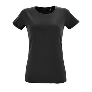 SOL'S 02758 - Regent Fit Women Tee Shirt Femme Col Rond Ajusté Noir profond
