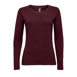 SOL'S 11425 - MAJESTIC Tee Shirt Femme Col Rond Manches Longues Oxblood
