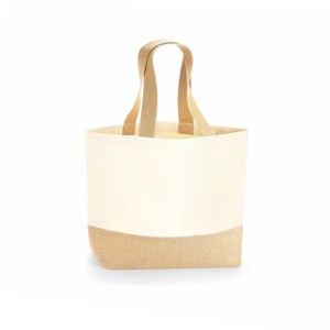 WESTFORD MILL WM451 - Sac shopping coton/toile de jute naturel