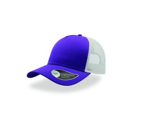 Atlantis AT085 - Casquette 5 Panneaux Trucker en Coton Purple / White