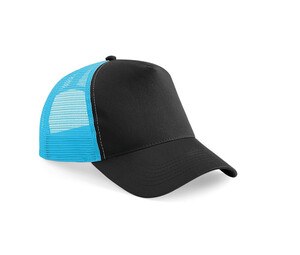 Beechfield BF640 - Casquette Trucker Américaine Black/ Surf Blue