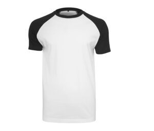 BUILD YOUR BRAND BY007 - T-shirt baseball Blanc-Noir