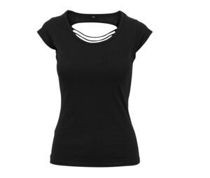 BUILD YOUR BRAND BY035 - T-shirt femme dos lacéré