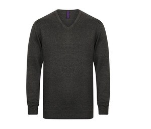 HENBURY HY720 - Pull col V homme Grey Marl