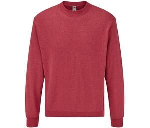 Fruit of the Loom SC250 - Sweatshirt Manches Droites Vintage Heather Red