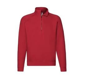 Fruit of the Loom SC276 - Sweatshirt Col Zippé Homme Premium Rouge