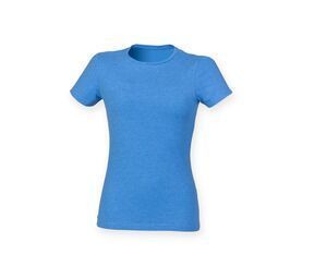 Skinnifit SK121 - Tee-Shirt Femme Stretch Coton Bleu Cendré