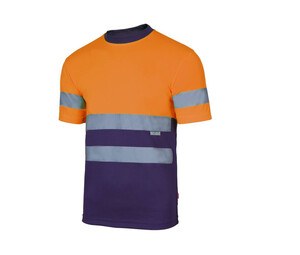 VELILLA V5506 - T-shirt technique bicolore haute visibilité Fluo Orange / Navy