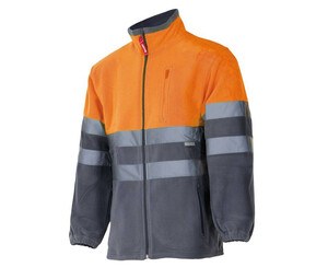 VELILLA VL183 - Veste Polaire Bicolore Haute Visibilité Fluo Orange / Grey