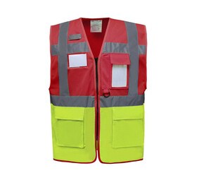 YOKO YK820 - Gilet haute visibilité maille filet Red / Hi Vis Yellow