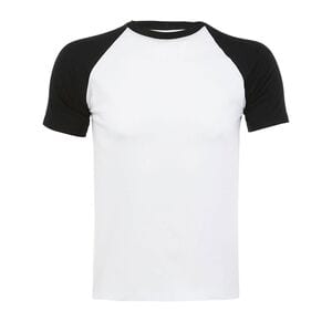 SOL'S 11190 - Funky Tee Shirt Homme Bicolore Manches Raglan Blanc-Noir