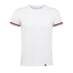 SOL'S 03108 - Rainbow Men Tee Shirt Homme Manches Courtes White / Kelly Green
