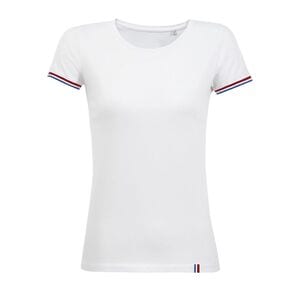 SOL'S 03109 - Rainbow Women Tee Shirt Femme Manches Courtes White / Royal Blue