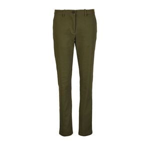 NEOBLU 03179 - Gustave Women Pantalon Chino Taille élastiquée Femme Kaki intense