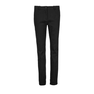 NEOBLU 03179 - Gustave Women Pantalon Chino Taille élastiquée Femme Noir profond