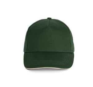 K-up KP130 - CASQUETTE SANDWICH CONTRASTÉ - 5 PANNEAUX Forest Green / Beige