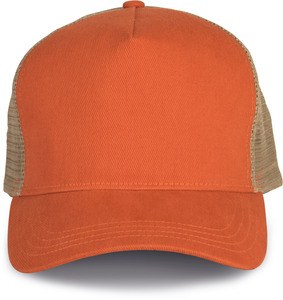 K-up KP137 - CASQUETTE TRUCKER - 5 PANNEAUX Rustic Orange / Beige