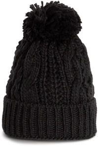 K-up KP550 - Bonnet en maille tricot Noir