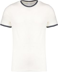 Kariban K373 - T-shirt maille piquée col rond homme Off White/Navy