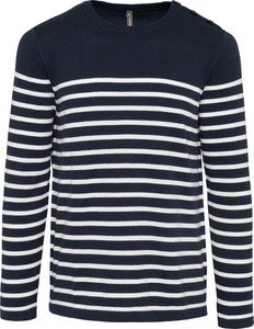 Kariban K989 - Pull marin homme Striped Navy / Off White