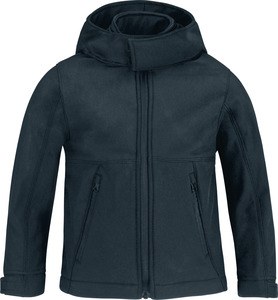 B&C CGJK969 - Veste softshell capuche enfant Navy