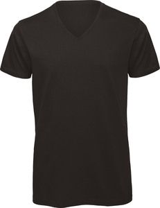 B&C CGTM044 - T-shirt BIO Inspire col V Homme Noir