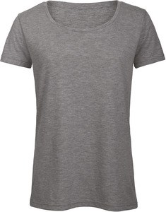 B&C CGTW056 - T-shirt Triblend col rond Femme Heather Light Grey