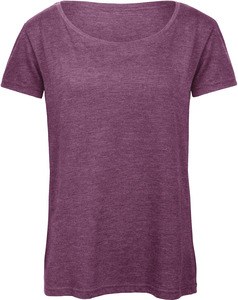 B&C CGTW056 - T-shirt Triblend col rond Femme Mauve Cendré