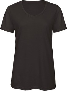 B&C CGTW058 - T-shirt Triblend col V Femme Noir