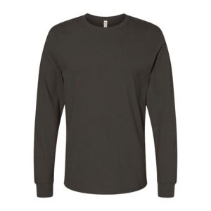 Fruit of the Loom SC201 - T-Shirt Homme Manches Longues Coton Light Graphite