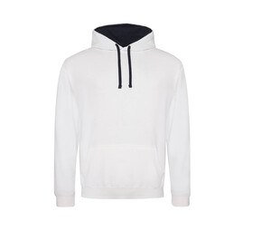 AWDIS JH003 - Sweat Capuche Contrastée Arctic White/ French Navy