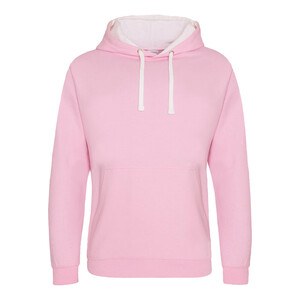 AWDIS JH003 - Sweat Capuche Contrastée Baby Pink / Arctic White