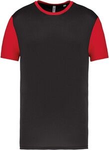 Proact PA4023 - T-shirt manches courtes bicolore adulte Black / Sporty Red