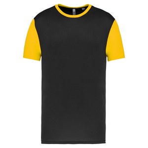Proact PA4024 - T-shirt manches courtes bicolore enfant Black / Sporty Yellow