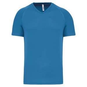 PROACT PA476 - T-shirt de sport manches courtes col v homme Aqua Blue