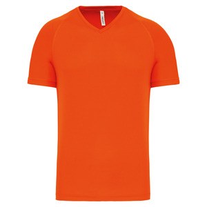 PROACT PA476 - T-shirt de sport manches courtes col v homme Fluorescent Orange