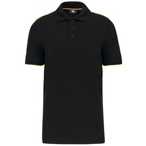 WK. Designed To Work WK270 - Polo contrastant manches courtes homme DayToDay Black / Yellow