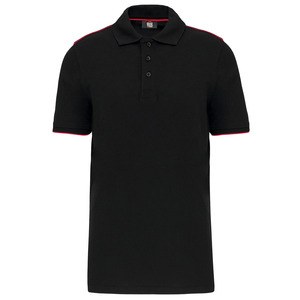 WK. Designed To Work WK270 - Polo contrastant manches courtes homme DayToDay Noir-Rouge