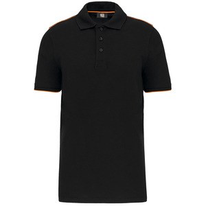 WK. Designed To Work WK270 - Polo contrastant manches courtes homme DayToDay Black / Orange