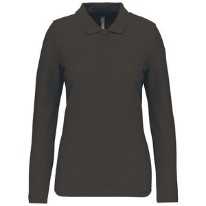 WK. Designed To Work WK277 - Polo manches longues femme Dark Grey