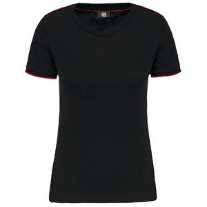 WK. Designed To Work WK3021 - T-shirt DayToDay manches courtes femme Noir-Rouge