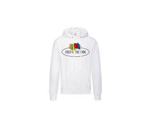 FRUIT OF THE LOOM VINTAGE SCV270 - Sweat capuche unisexe logo Fruit of the Loom White