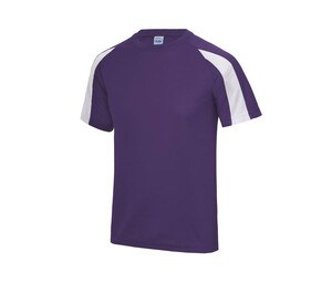 JUST COOL JC003 - Tee-shirt de sport contrasté Purple / Arctic White