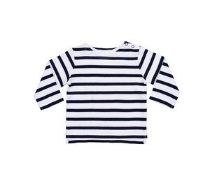 BABYBUGZ BZ052 - Tee-shirt marinière bébé Blanc / Bleu marine