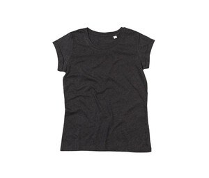 MANTIS MT081 - Tee-shirt femme manches roulées Charcoal Grey Melange