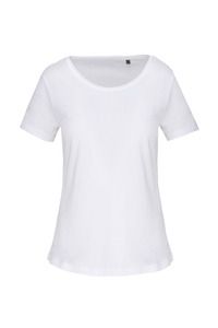 Kariban K399 - T-shirt Bio col à bords francs manches courtes femme White