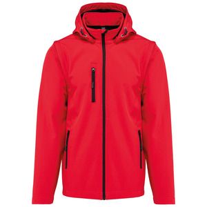 Kariban K422 - Veste Softshell 3 couches à capuche avec manches amovibles unisexe Red