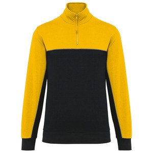 WK. Designed To Work WK404 - Sweat-shirt écoresponsable col zippé unisexe Black / Yellow