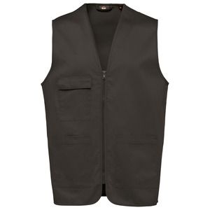 WK. Designed To Work WK608 - Gilet polycoton multipoches unisexe Dark Grey